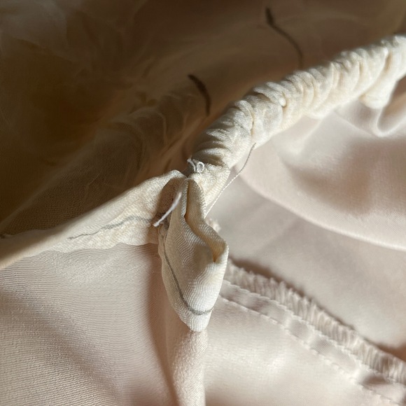 VTG N McNaughton XL Floral Print Maxi Skirt Beige Cottagecore Flowy Fairy Grunge - Picture 12 of 13